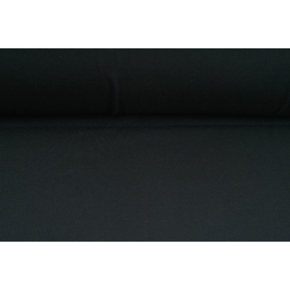 Jednolícní úplet, tričkovina, černá, látky, metráž  - šíře 2 x 60 cm - TUNEL